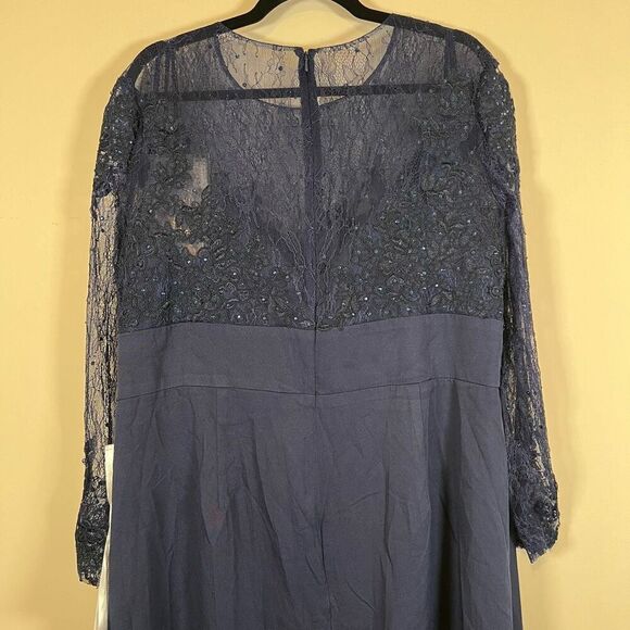 NWT Mac Duggal Midnight Sweatheart Lace Gown Size 18W - Picture 14 of 15